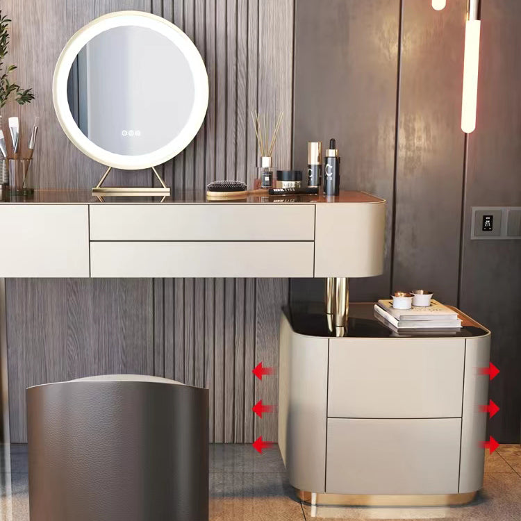 Glam Glass Vanity Desk Bedroom Vanity Dressing Table with Drawer