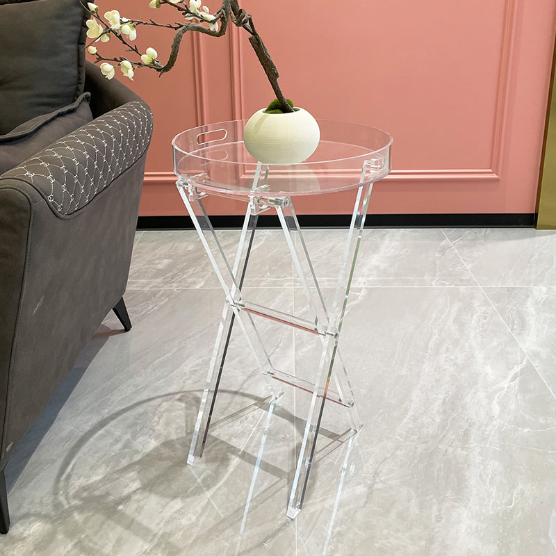 Modern Transparent End Table Round/Rectangular Acrylic Side Table