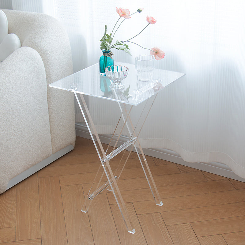 Modern Transparent End Table Round/Rectangular Acrylic Side Table