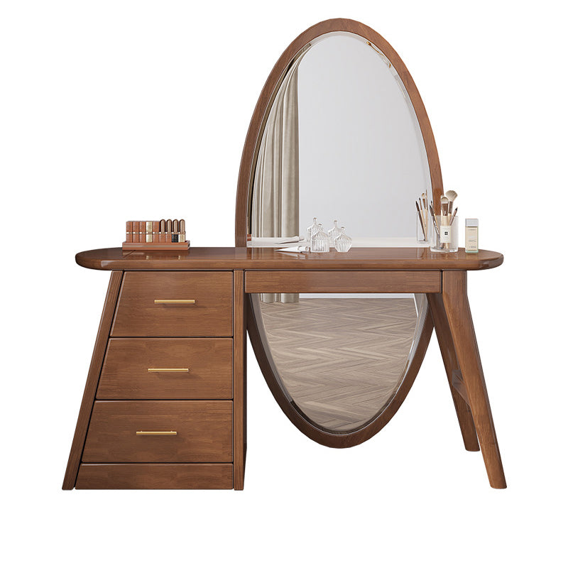 Glam Vanity Makeup Dressing Table Stool Set Wooden Makeup Vanity Set