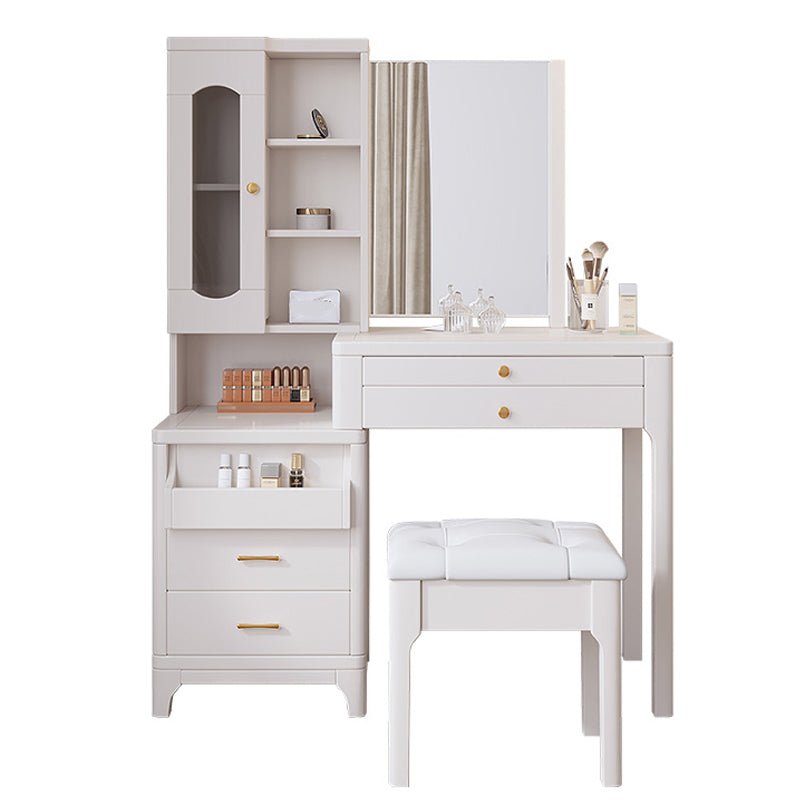 Glam Vanity Dressing Table Set Wooden Makeup Vanity Set for Bedroom