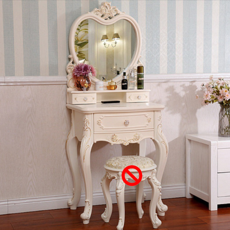 Victorian Bedroom With Drawer Mirror Solid Wood Makeup Vanity Set