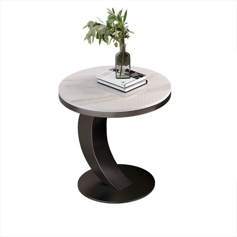 Contemporary Sofa Side Accent Table Metal Round Pedestal Living RoomCorner Table