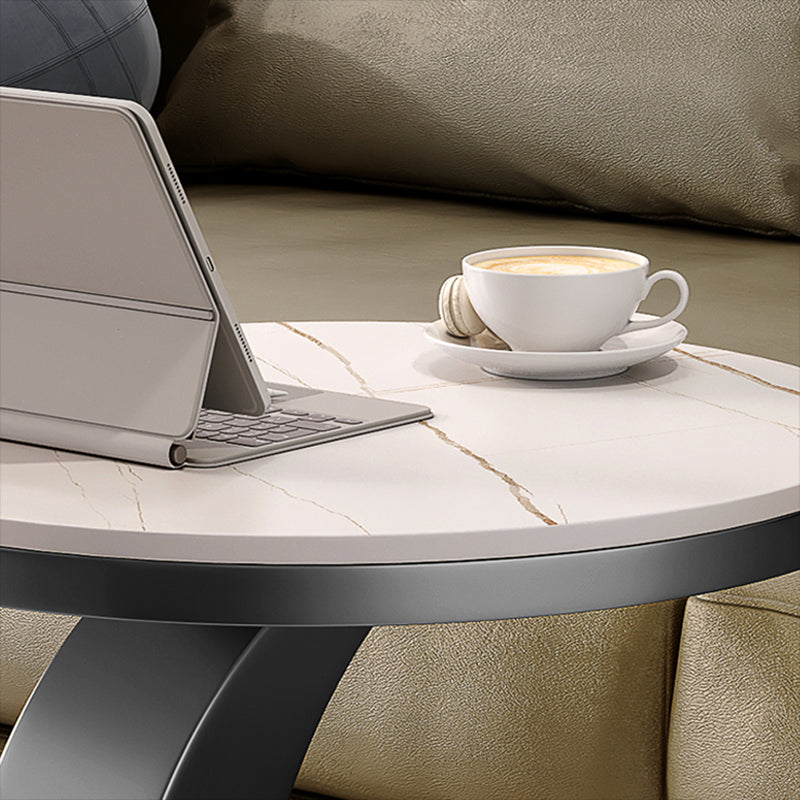 Contemporary Sofa Side Accent Table Metal Round Pedestal Living RoomCorner Table