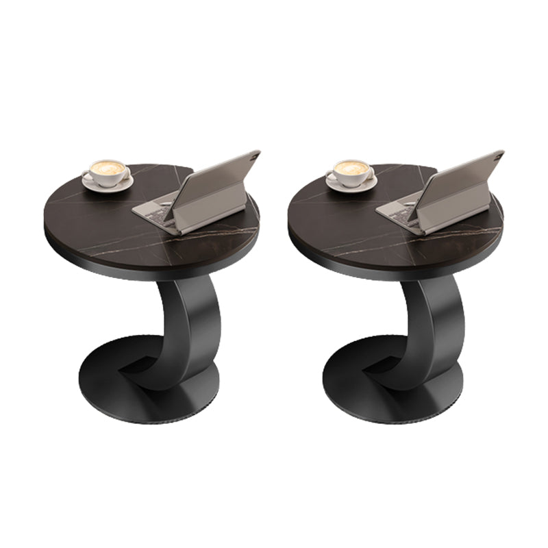 Contemporary Sofa Side Accent Table Metal Round Pedestal Living RoomCorner Table