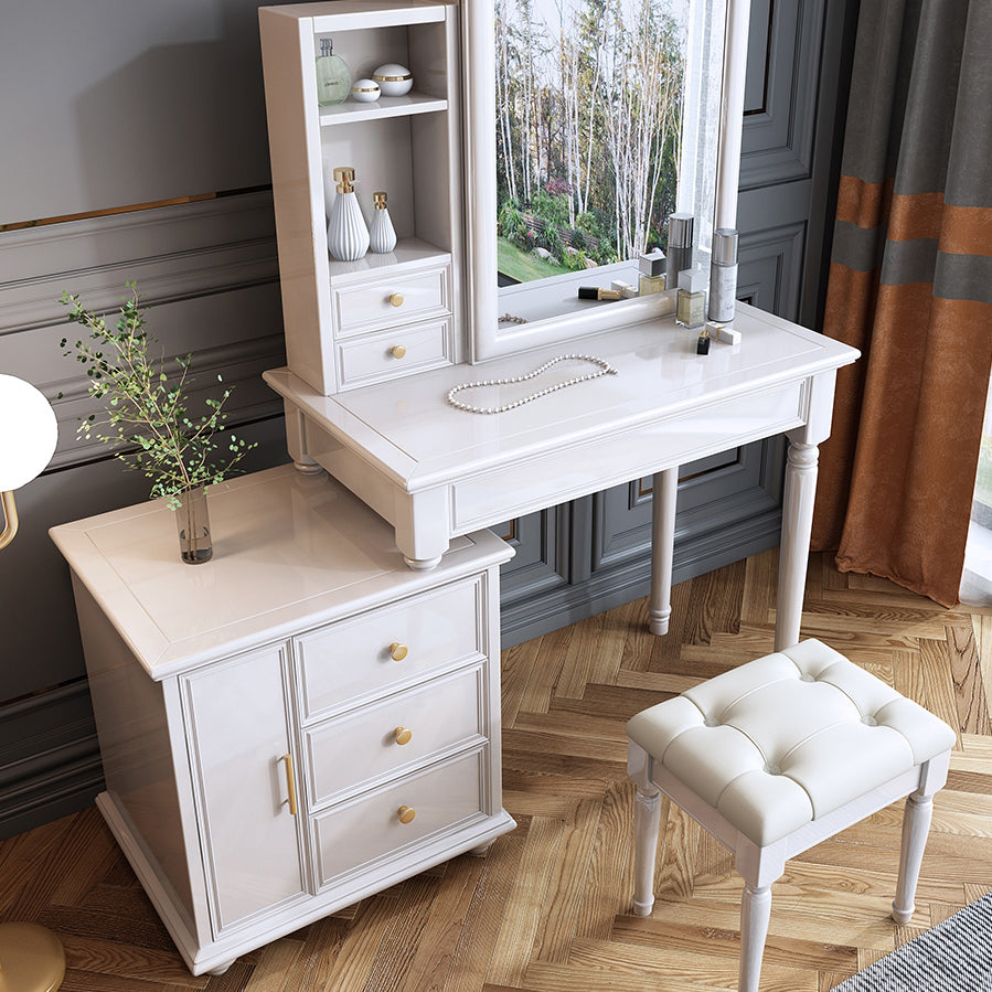 Bedroom Makeup Vanity Set With Mirror Straight Feet Vanity Dressing Table