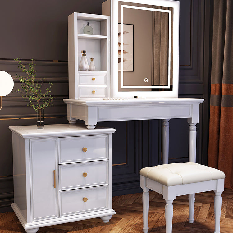 Bedroom Makeup Vanity Set With Mirror Straight Feet Vanity Dressing Table