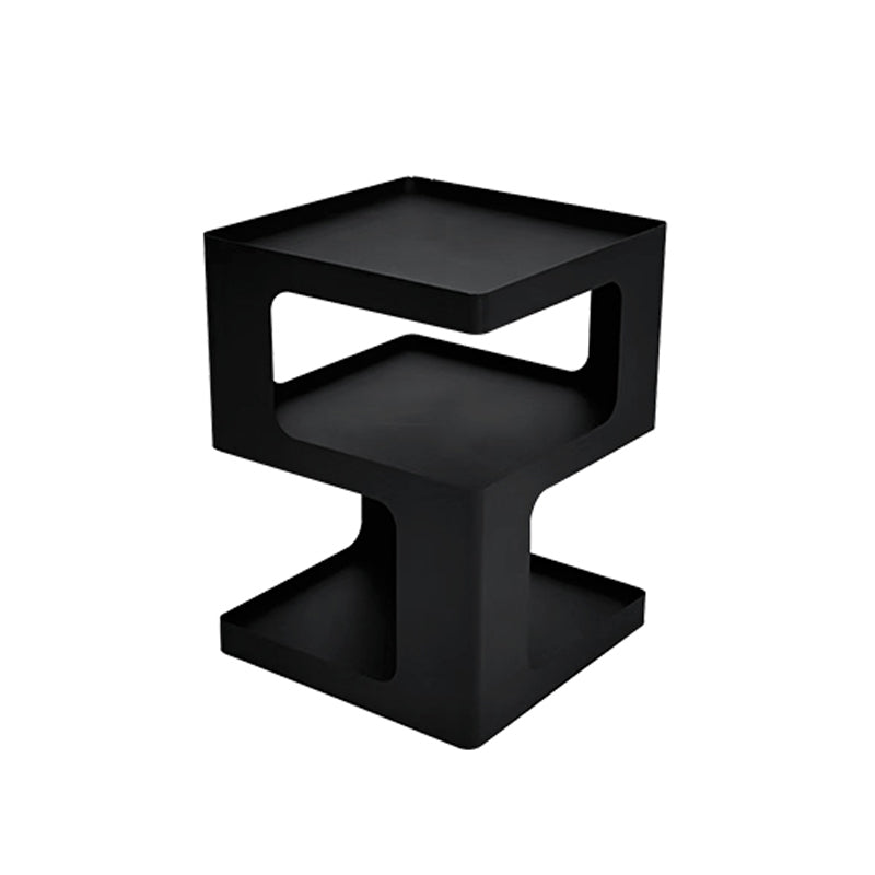 Modern Block Accent Side Table with Storage Square Living Room Corner Table