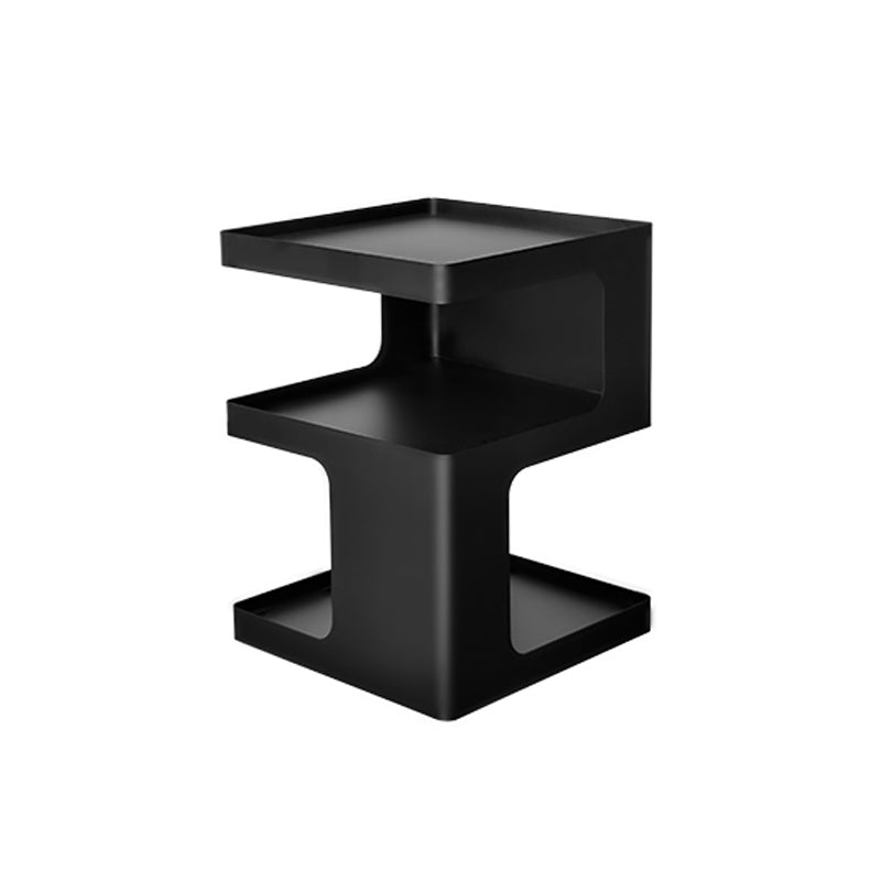 Modern Block Accent Side Table with Storage Square Living Room Corner Table