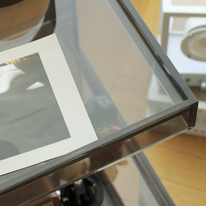 Modern Block Accent Side Table with Storage Square Living Room Corner Table