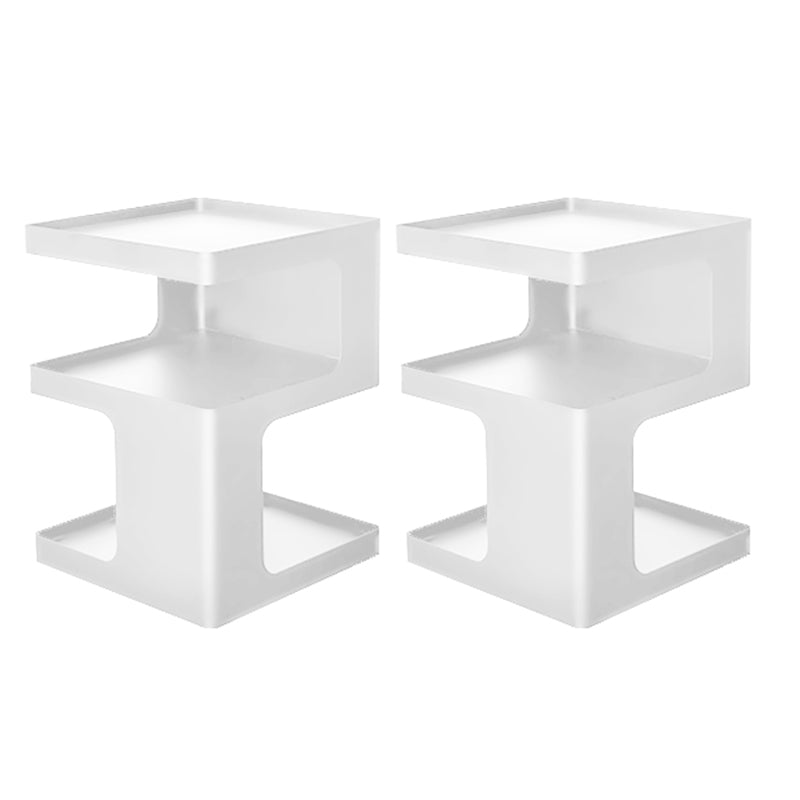Modern Block Accent Side Table with Storage Square Living Room Corner Table