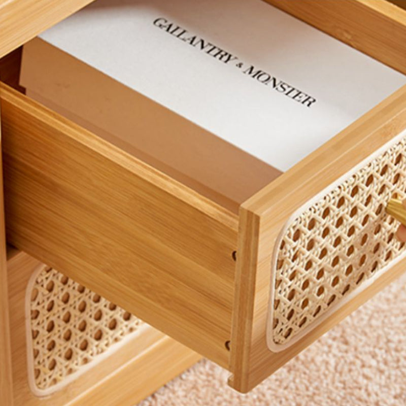 Rectangular Side End Table Living Room with Storage Block Corner Table