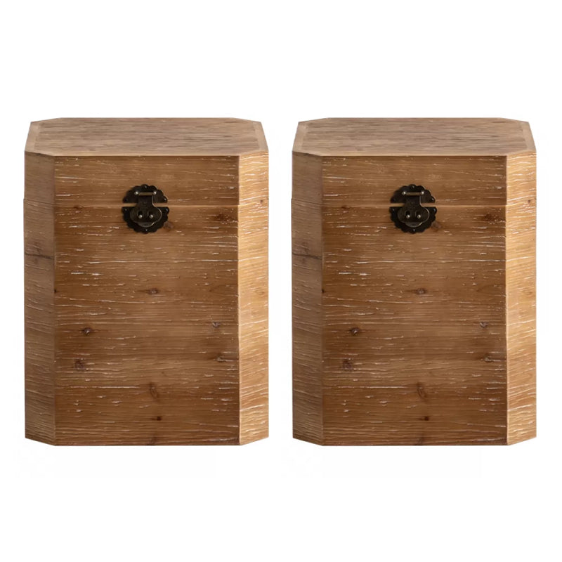 Rustic Walnut Living Room Distressed Solid Wood Sofa Accent Side Table