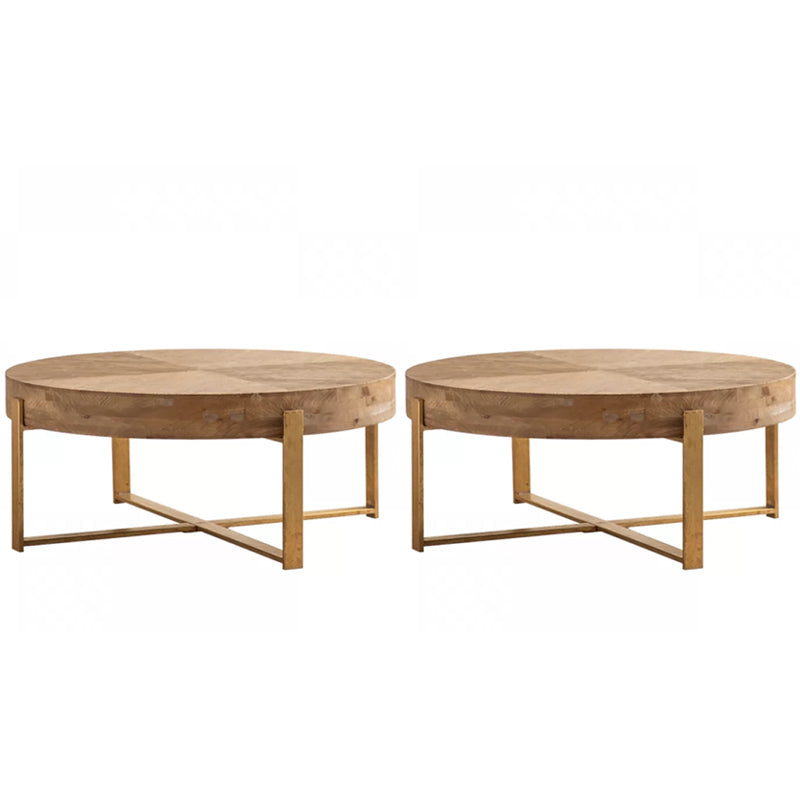 Rustic Walnut Living Room Distressed Solid Wood Sofa Accent Side Table