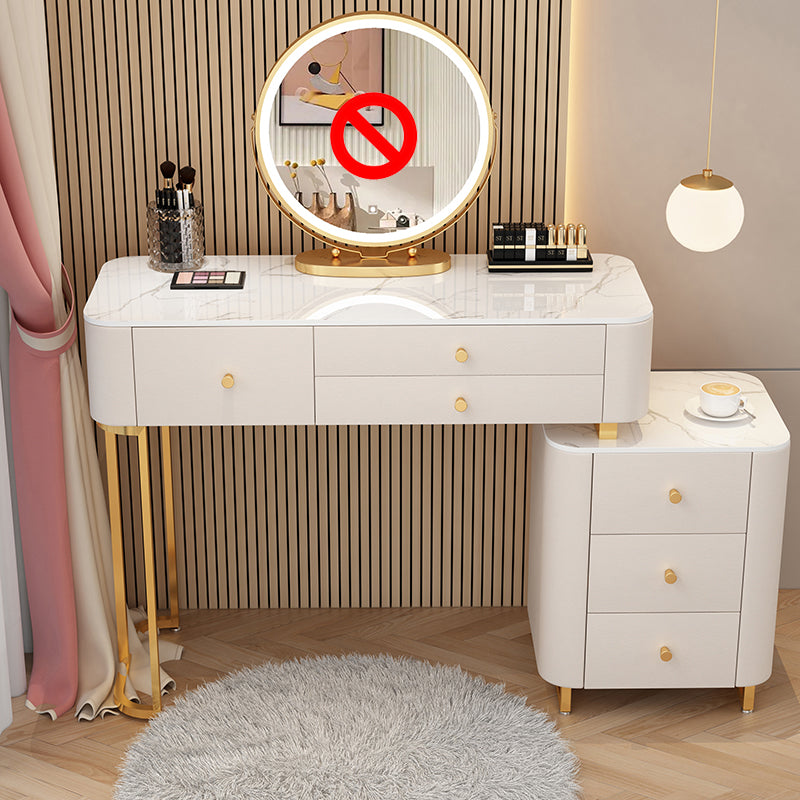 Glam Stone Bedroom Vanity Desk 6 Drawer Vanity Dressing Table