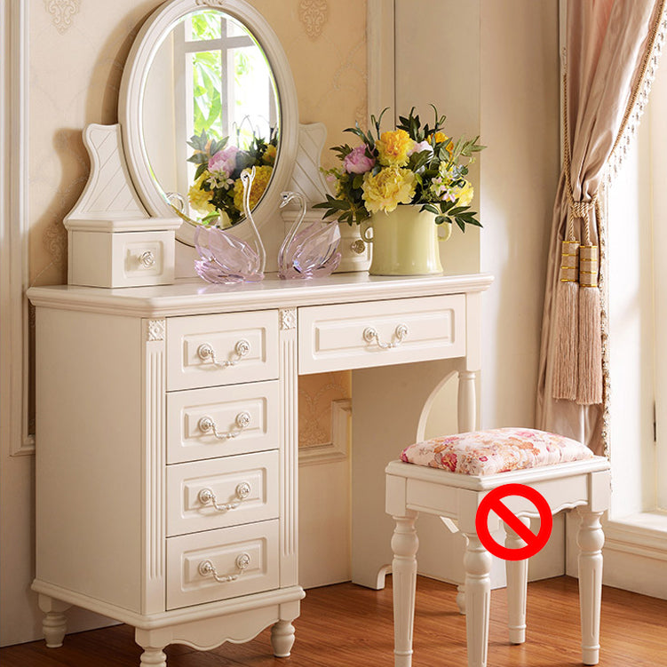 Victorian Dressing Table White Bedroom With Drawer Wooden Mirror