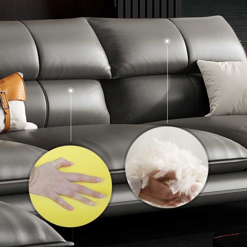 Nordic Style Sectional Sofa Flared Arm Cushion Back Sectional Sofa