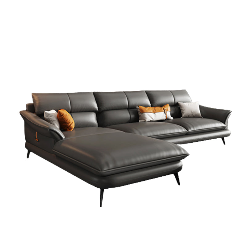 Nordic Style Sectional Sofa Flared Arm Cushion Back Sectional Sofa