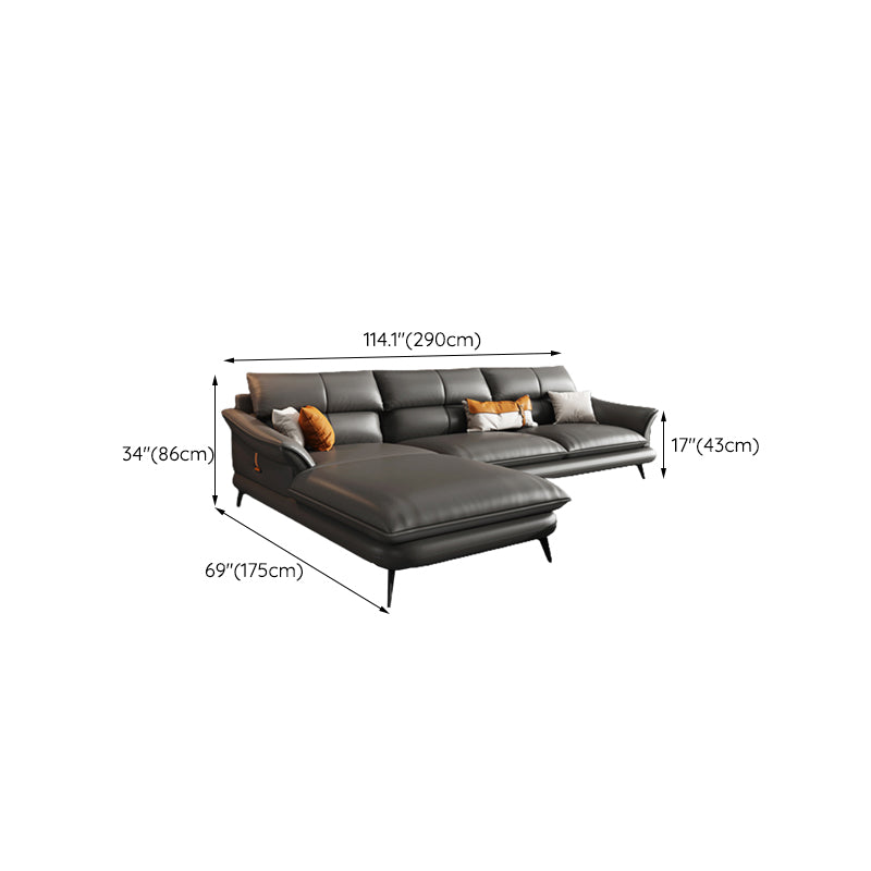 Nordic Style Sectional Sofa Flared Arm Cushion Back Sectional Sofa
