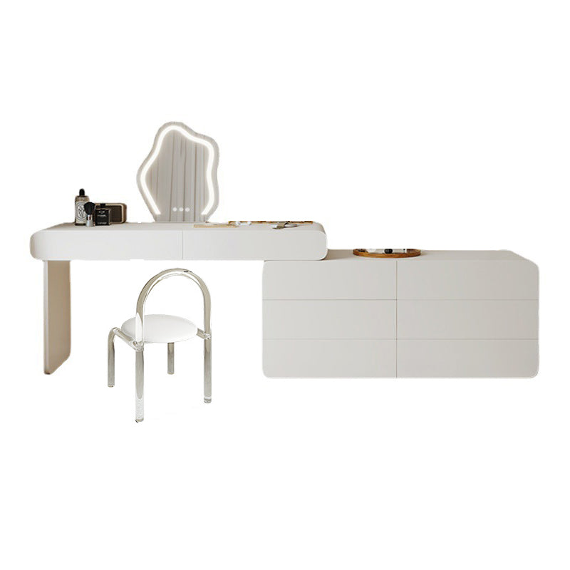 Contemporary Lighted Mirror Vanity Tables Bedroom Makeup Vanity Desk Table with Drawer