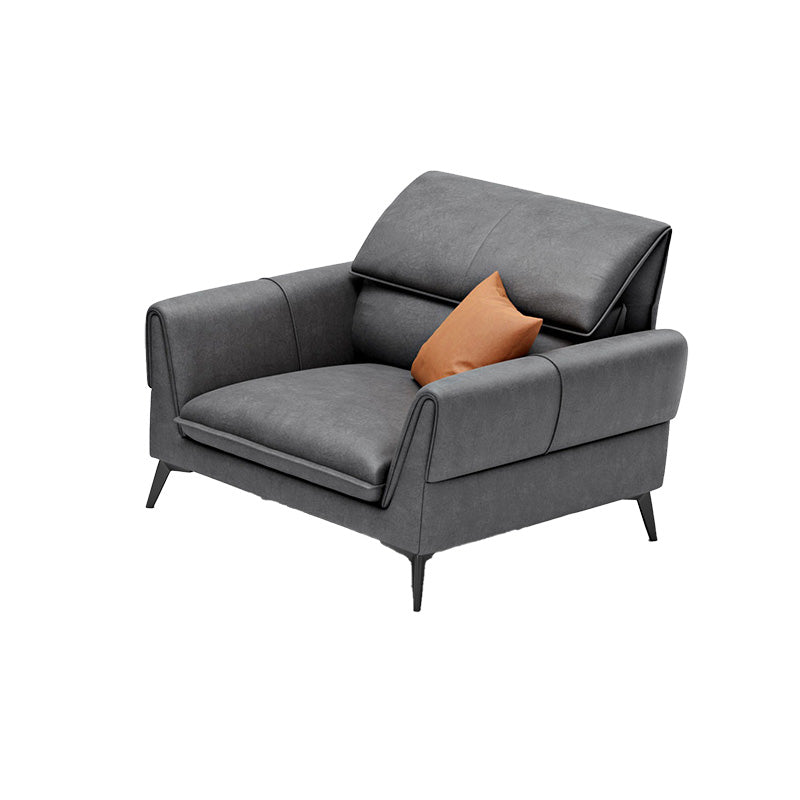 Industrial Faux Leather sofa Pillow Top Arm Cushions Seating