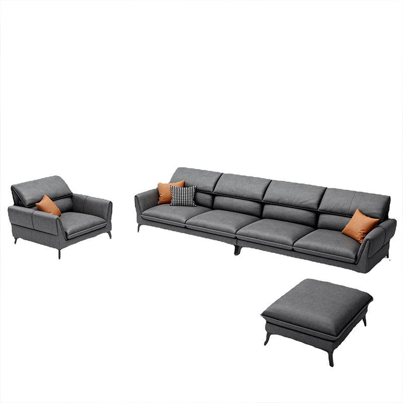 Industrial Faux Leather sofa Pillow Top Arm Cushions Seating