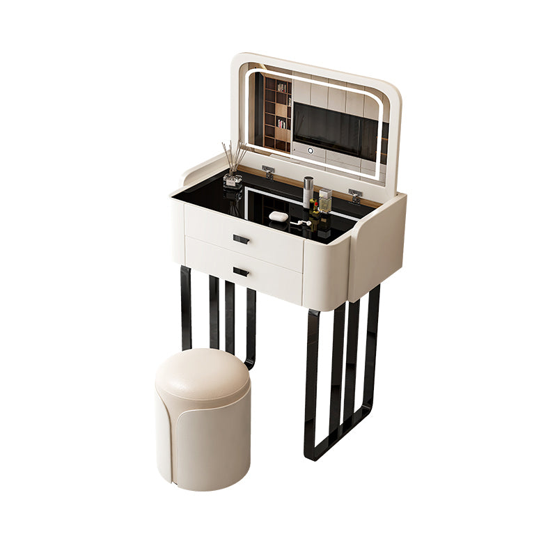 Contemporary Make-up Vanity Glass Bedroom 2-Drawer Lighted Mirror