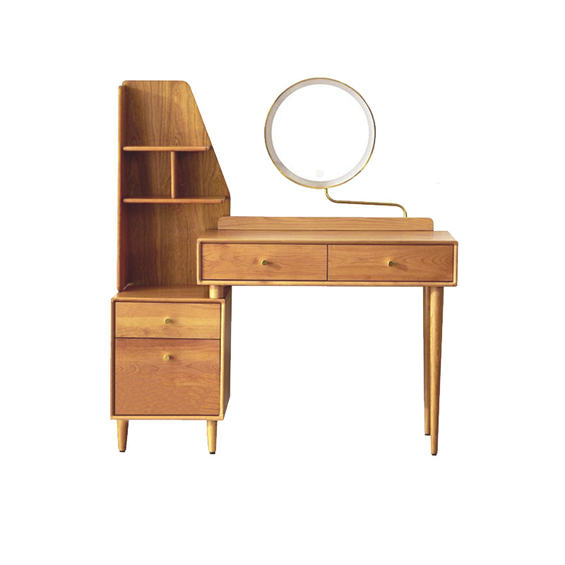 Contemporary Dressing Table Cherry Bedroom Lighted Mirror Standing Make-up Vanity