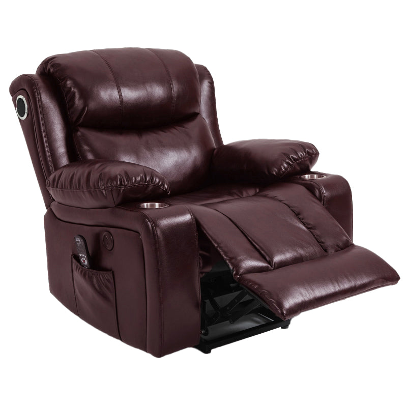 Nordic Style Faux Leather Recliner Chair Solid Color Standard Recliner