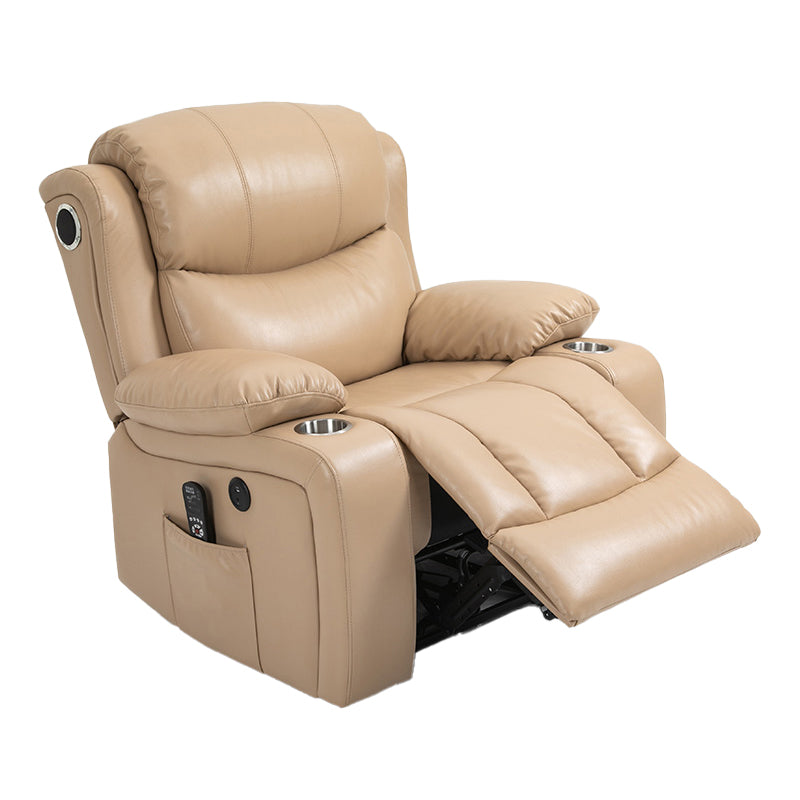 Nordic Style Faux Leather Recliner Chair Solid Color Standard Recliner