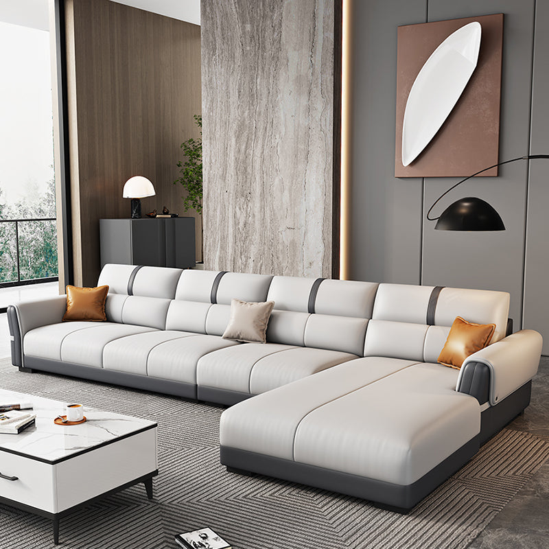 Contemporary Sectional Sofa Faux Leather Stain-Resistant Sectional Sofa