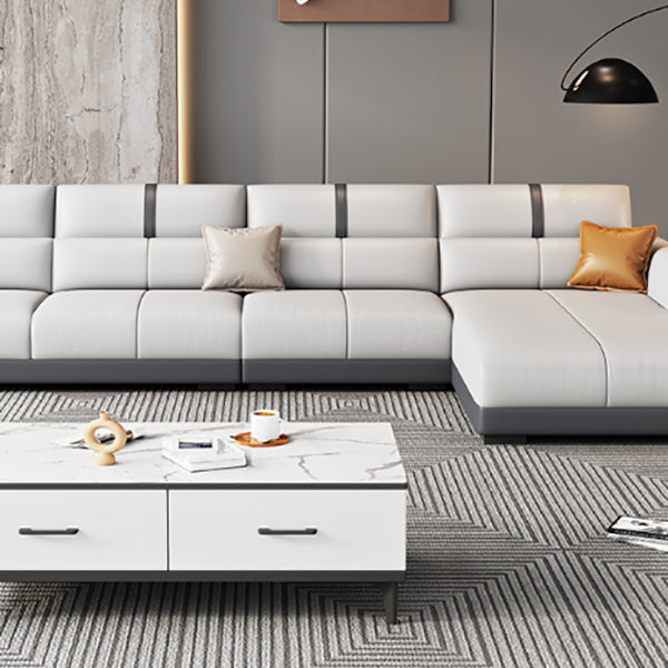 Contemporary Sectional Sofa Faux Leather Stain-Resistant Sectional Sofa