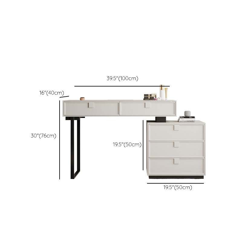Standing White Makeup Vanity Desk Bedroom Vanity Dressing Table Set