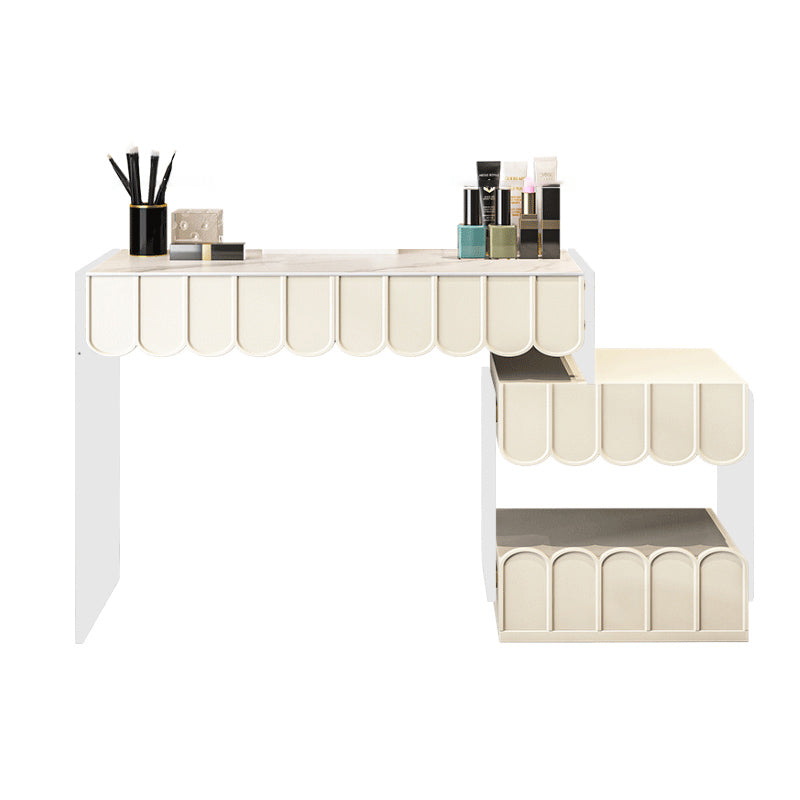 Acrylic White Makeup Vanity Desk Bedroom Vanity Dressing Table Set