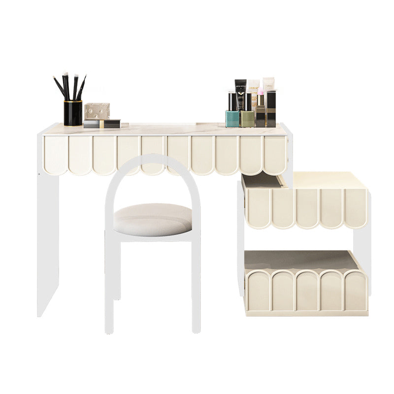 Acrylic White Makeup Vanity Desk Bedroom Vanity Dressing Table Set