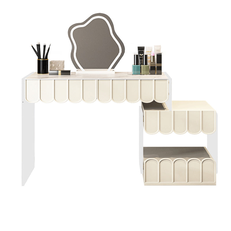 Acrylic White Makeup Vanity Desk Bedroom Vanity Dressing Table Set