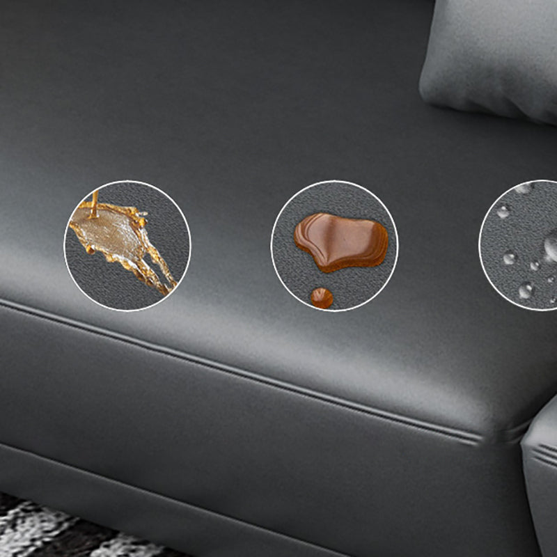 Faux Leather Adjustable Sectional 70"W Contemporary Sectional Sofa with Storage