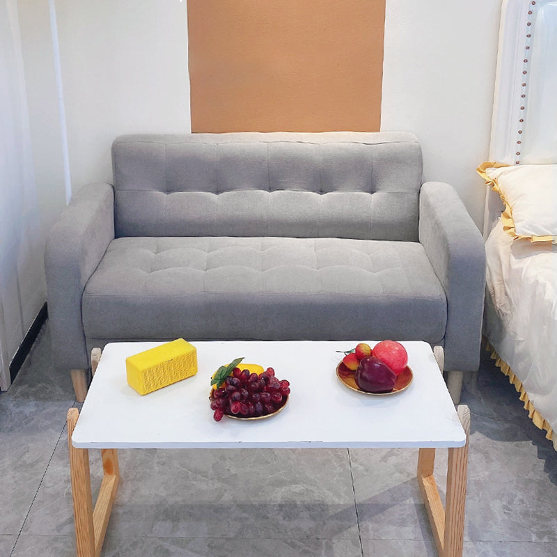 Wooden Velvet Sofa Contemporary Style Tufted Split-Back Seating