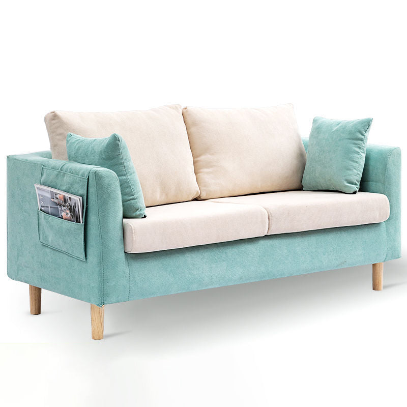 Contemporary Tuxedo Arm Sofa Loose Back Settee for Living Room