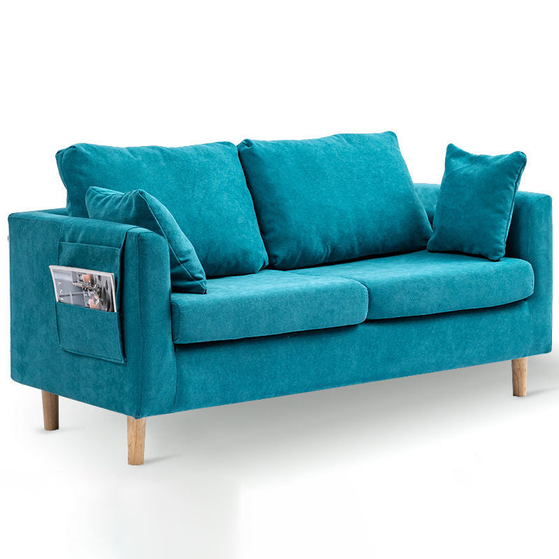 Contemporary Tuxedo Arm Sofa Loose Back Settee for Living Room