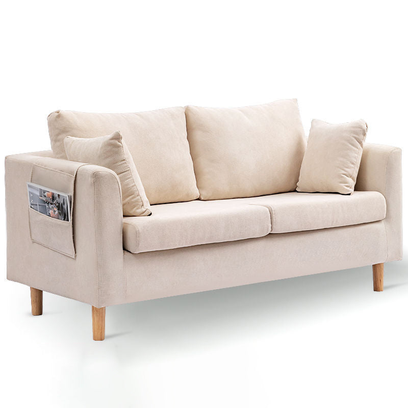 Contemporary Tuxedo Arm Sofa Loose Back Settee for Living Room
