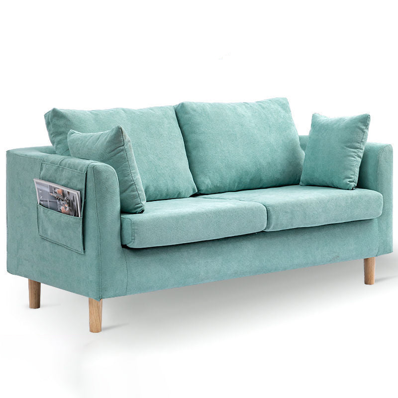 Contemporary Tuxedo Arm Sofa Loose Back Settee for Living Room