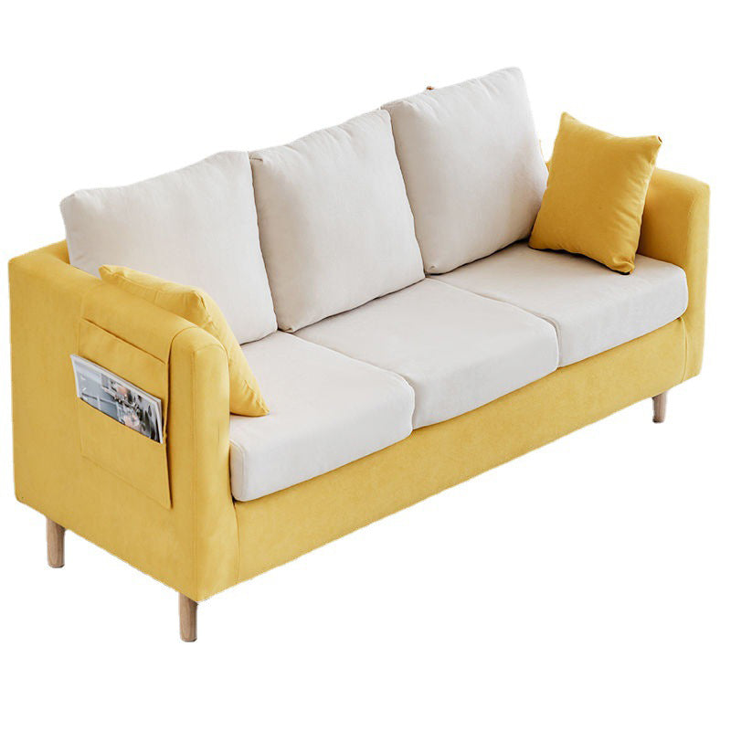 Contemporary Tuxedo Arm Sofa Loose Back Settee for Living Room