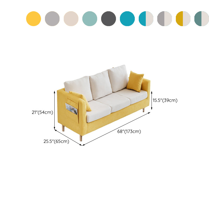 Contemporary Tuxedo Arm Sofa Loose Back Settee for Living Room