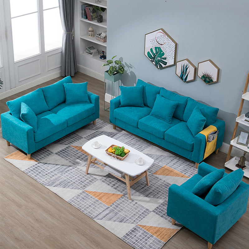 Modern Standard Sofa Pillows Square Arm 2 Seater Living Room Settee