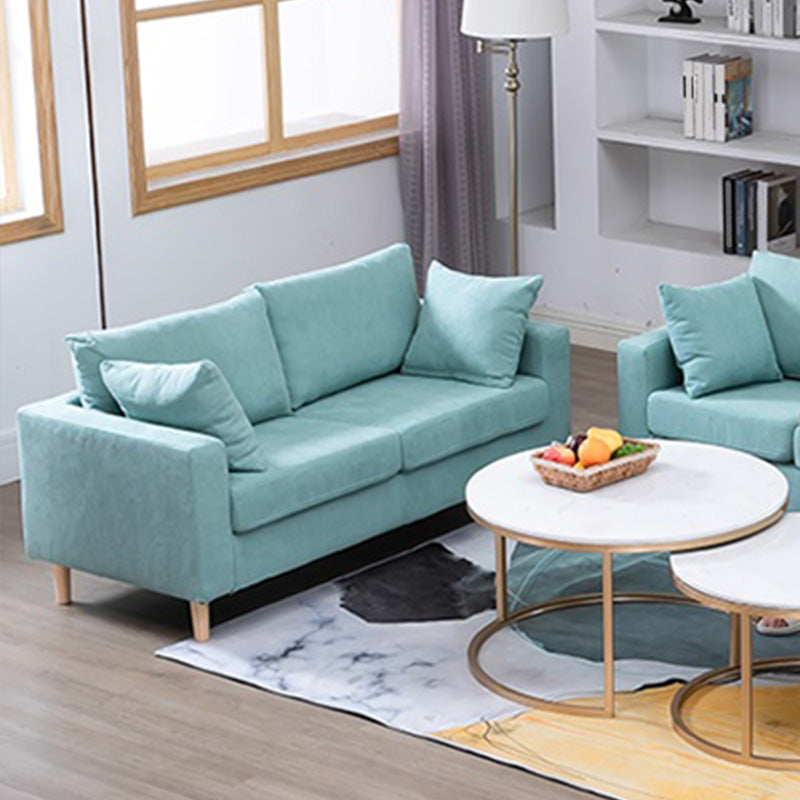 Modern Standard Sofa Pillows Square Arm 2 Seater Living Room Settee