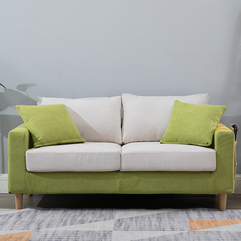 Modern Standard Sofa Pillows Square Arm 2 Seater Living Room Settee