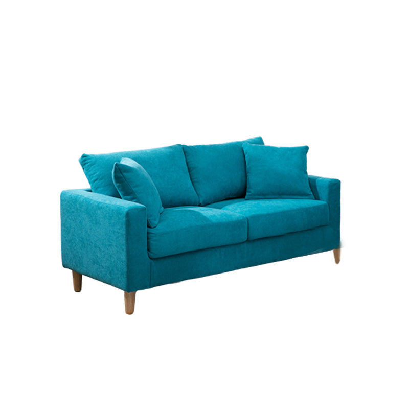 Modern Standard Sofa Pillows Square Arm 2 Seater Living Room Settee