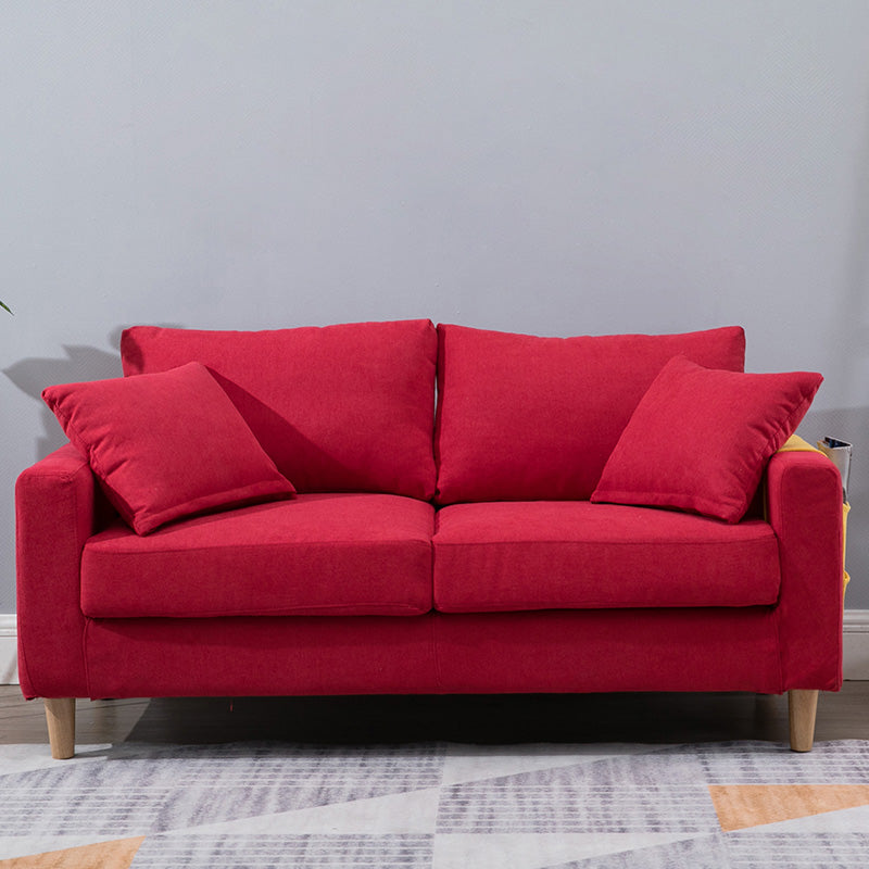 Modern Standard Sofa Pillows Square Arm 2 Seater Living Room Settee