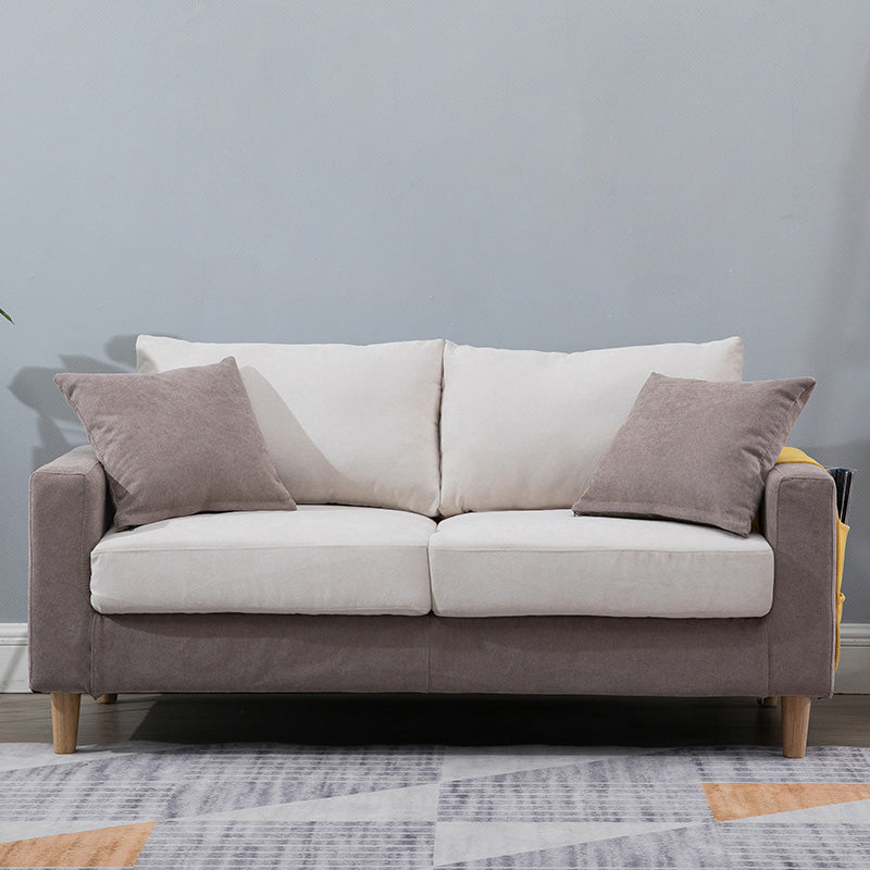 Modern Standard Sofa Pillows Square Arm 2 Seater Living Room Settee